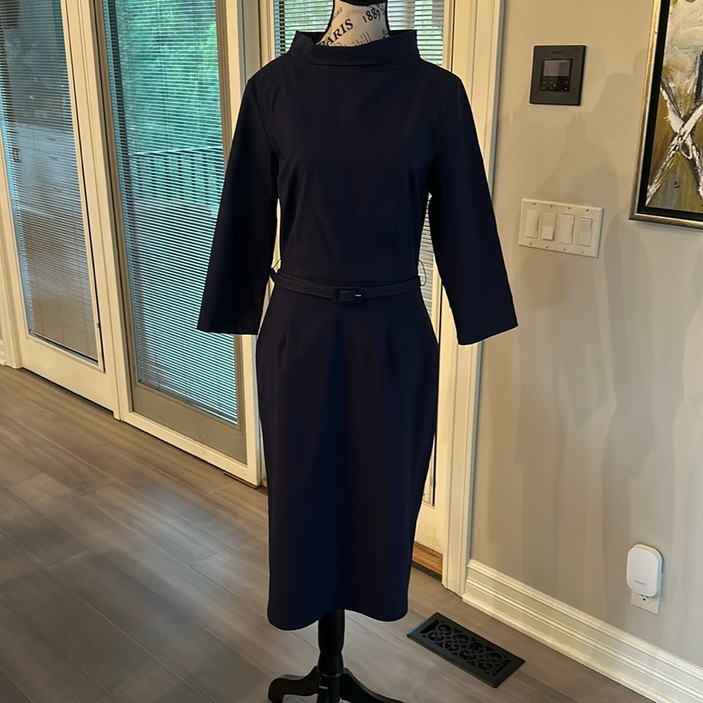Navy blue classic three-quarter length sleeve
